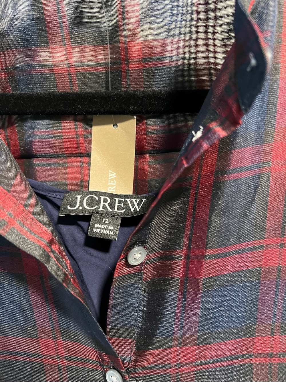 J. Crew Pleated shirt-dress in Stewart tartan print Size 12 NWT - Picture 5 of 12